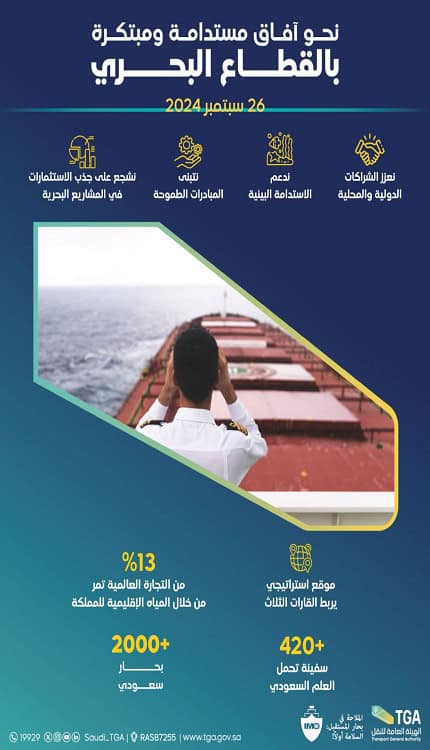 السعودية تحتفي باليوم البحري العالمي وتؤكد ريادتها في قطاع الملاحة