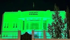 طريف تتزين باللون الأخضر ابتهاجًا باليوم الوطني الـ 94