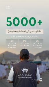 5 آلاف متطوع صحي خلال موسم حج 1446هـ