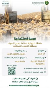 الحدود الشمالية تطرح فرص استثمارية في صناعة نسيج الصوف (إنفوجراف)