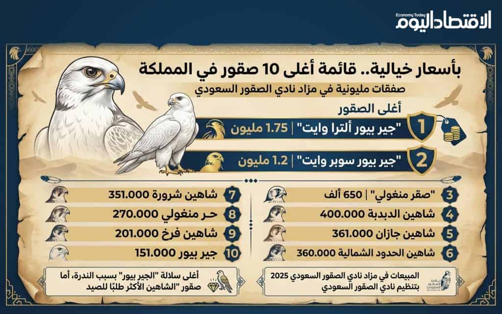 أغلى 10 صقور في المملكة